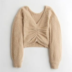 Hollister fuzzy tan sweater